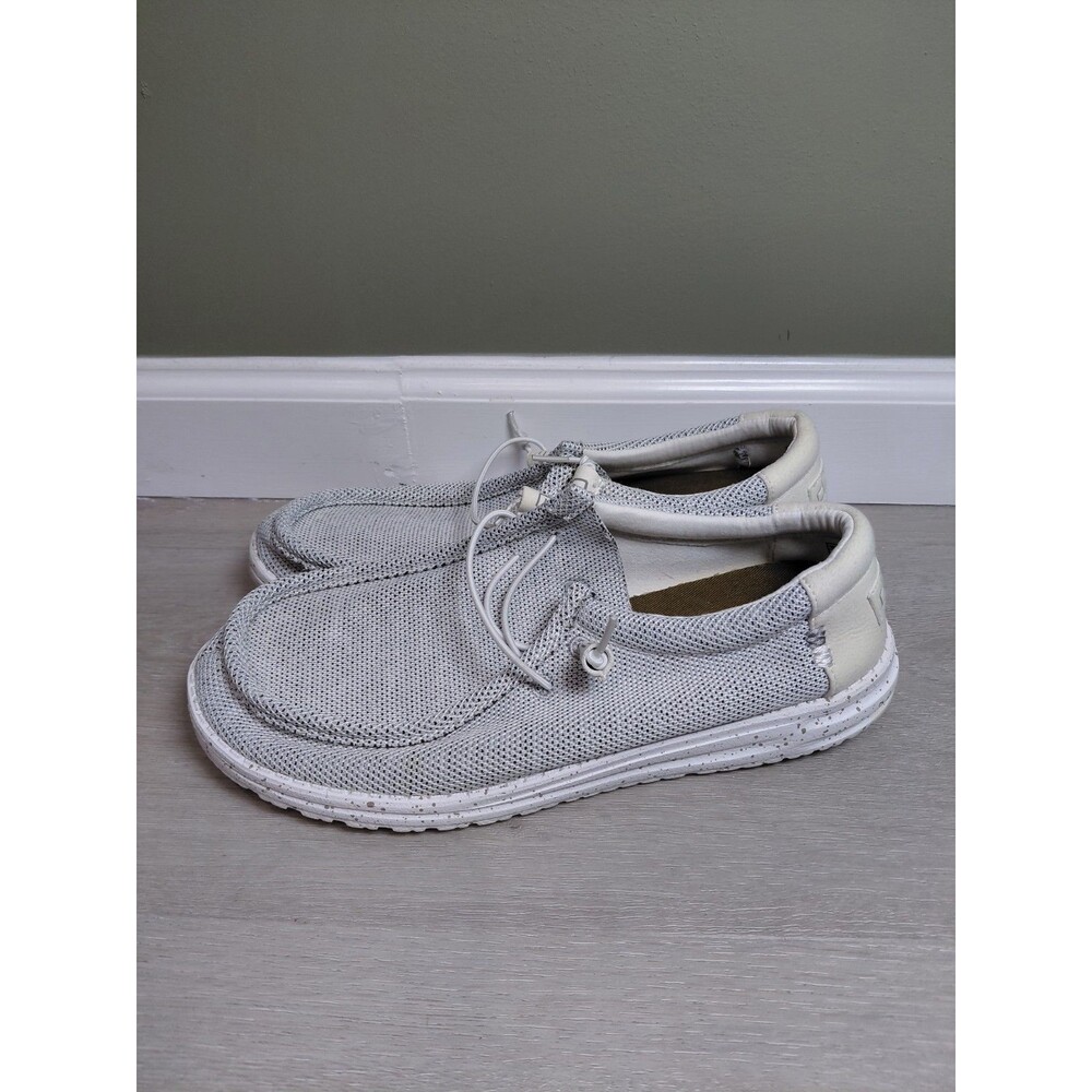 HEY DUDE Wendy Sox Stone White Slip On Loafers Shoes men's Size 11